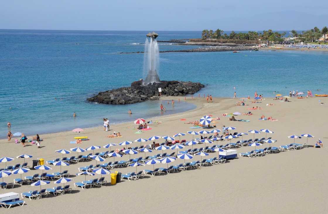 Playa de Las Vistas beach in Los Cristianos, Canary Island Tenerife, Spain